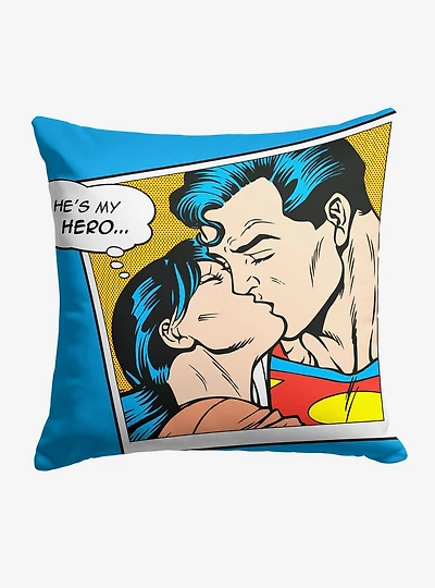 Superman Hes My Hero Throw Pillow