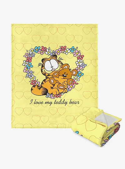 Garfield Teddy Bear Silk Touch Sherpa Throw Blanket