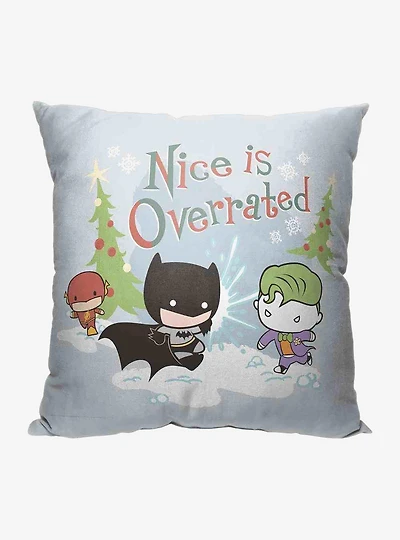 Justice League Nice Is Overrated Throw Pillow