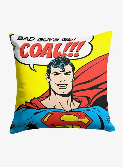 Justice League Bad Guys get Coal Throw Pillow