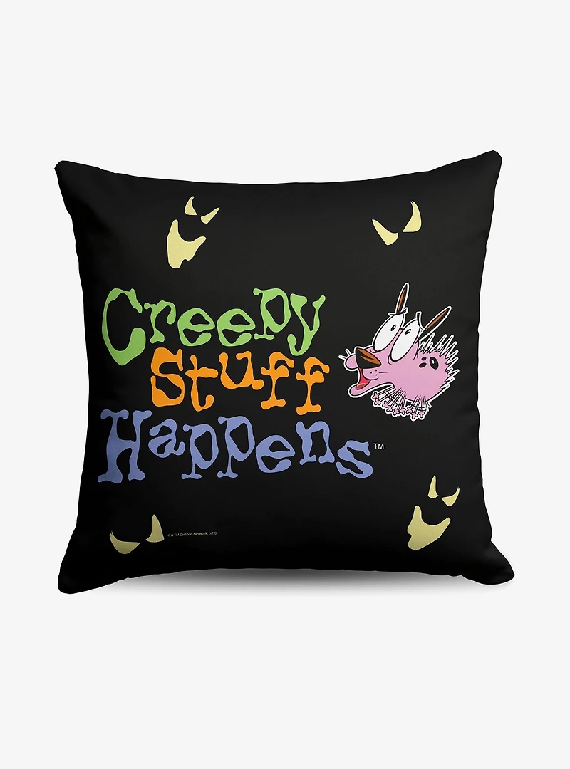 Courage The Cowardly Dog Creepy Stuff Happens Throw Pillow