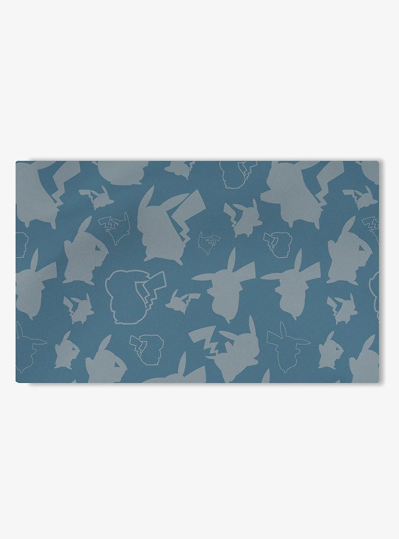 Pokemon Pika Silhouette Blue Washable Rug