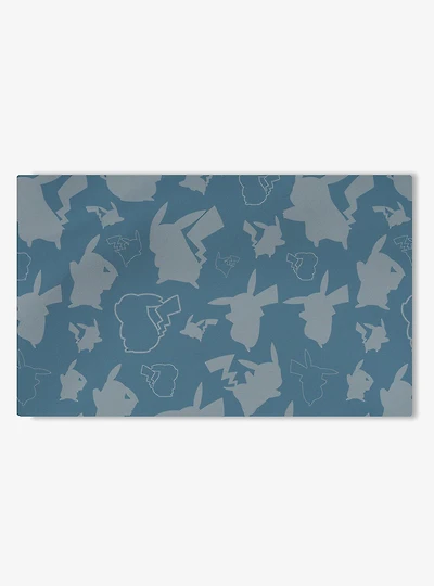 Pokemon Pika Silhouette Blue Washable Rug