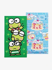 Keroppi and Cinnamoroll Keroppi Trio + Sweet Cinnamoroll 2-Pack Beach Towel