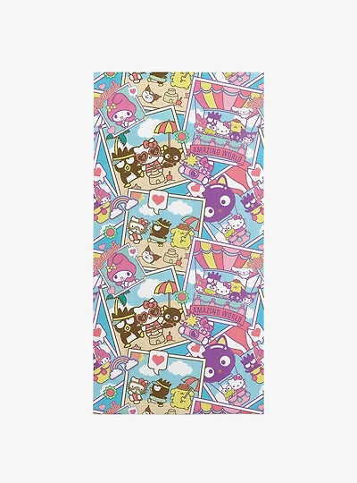 Hello Kitty & Friends Vacay Postcards Microfiber Beach Towel
