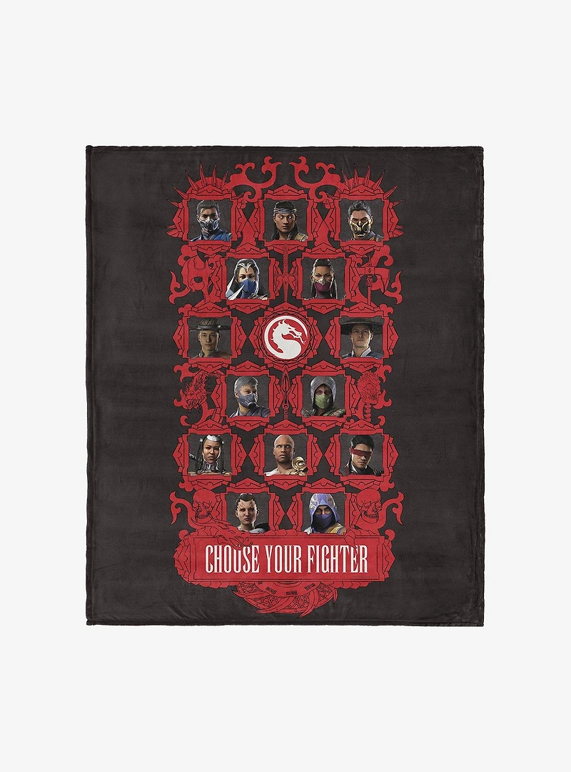 Mortal Kombat Choose Your Fighter Silk Touch Throw Blanket