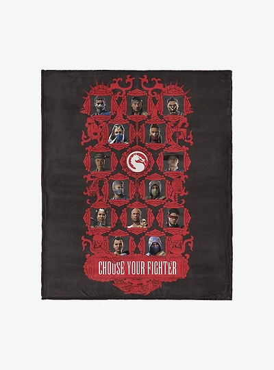 Mortal Kombat Choose Your Fighter Silk Touch Throw Blanket 