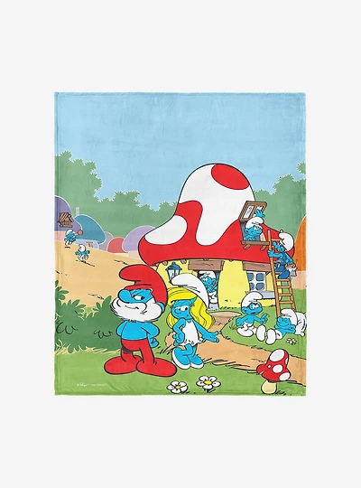 Smurfs Classic Village Silk Touch Throw Blanket