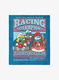 Smurfs Smurf Racing Silk Touch Throw Blanket