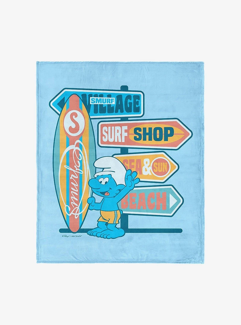 Smurfs Surf Shop Silk Touch Throw Blanket