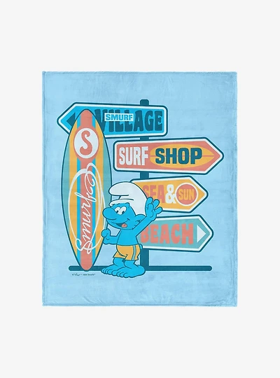 Smurfs Surf Shop Silk Touch Throw Blanket