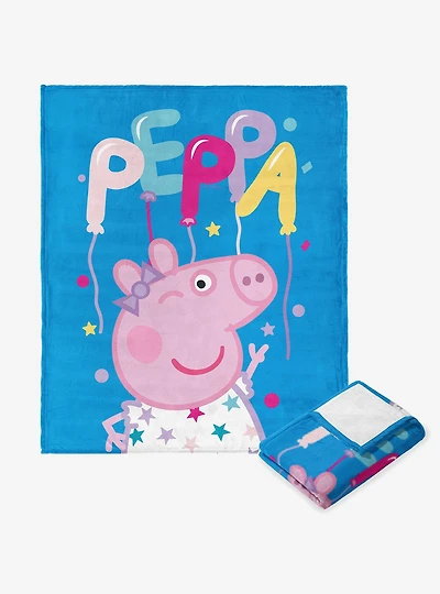 Peppa Pig Peppa Balloons Silk Touch Throw Blanket
