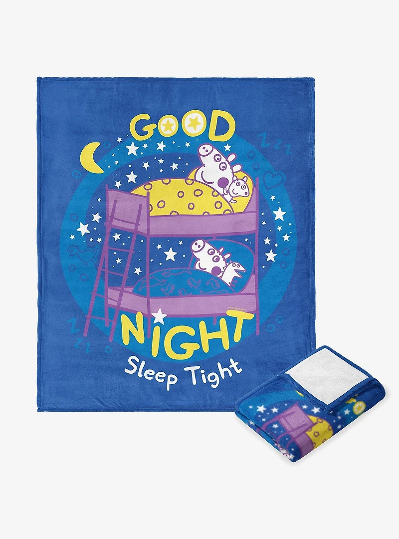 Peppa Pig Good Night Sleep Tight Silk Touch Throw Blanket