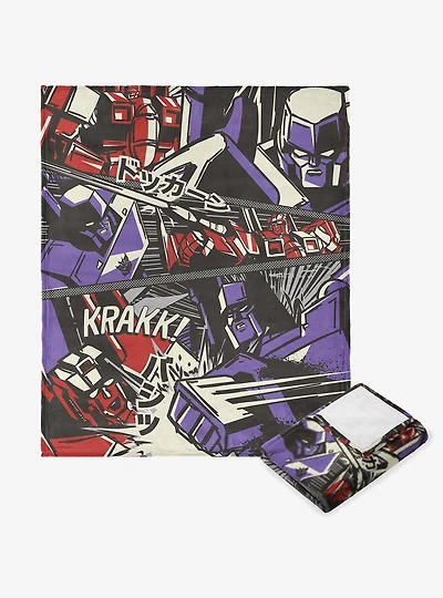 Transformers Comic Battle Silk Touch Throw Blanket