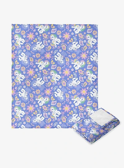 My Little Pony Retro Pony Florals Silk Touch Throw Blanket