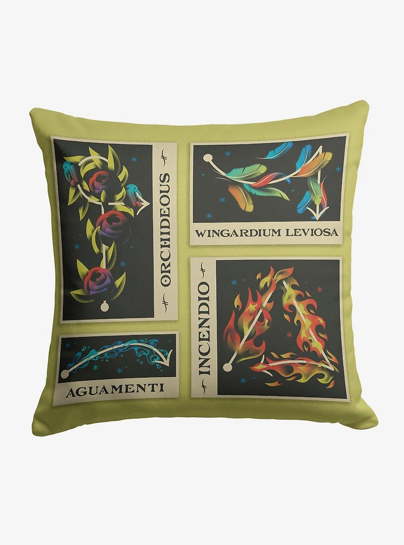 Harry Potter Spells Collage Throw Pillow