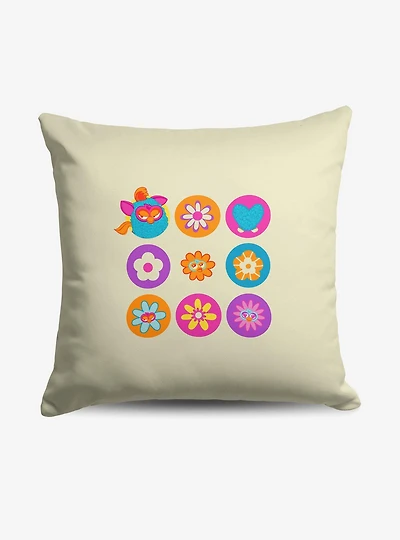 Furby Cartoon Floral Throw Pillow