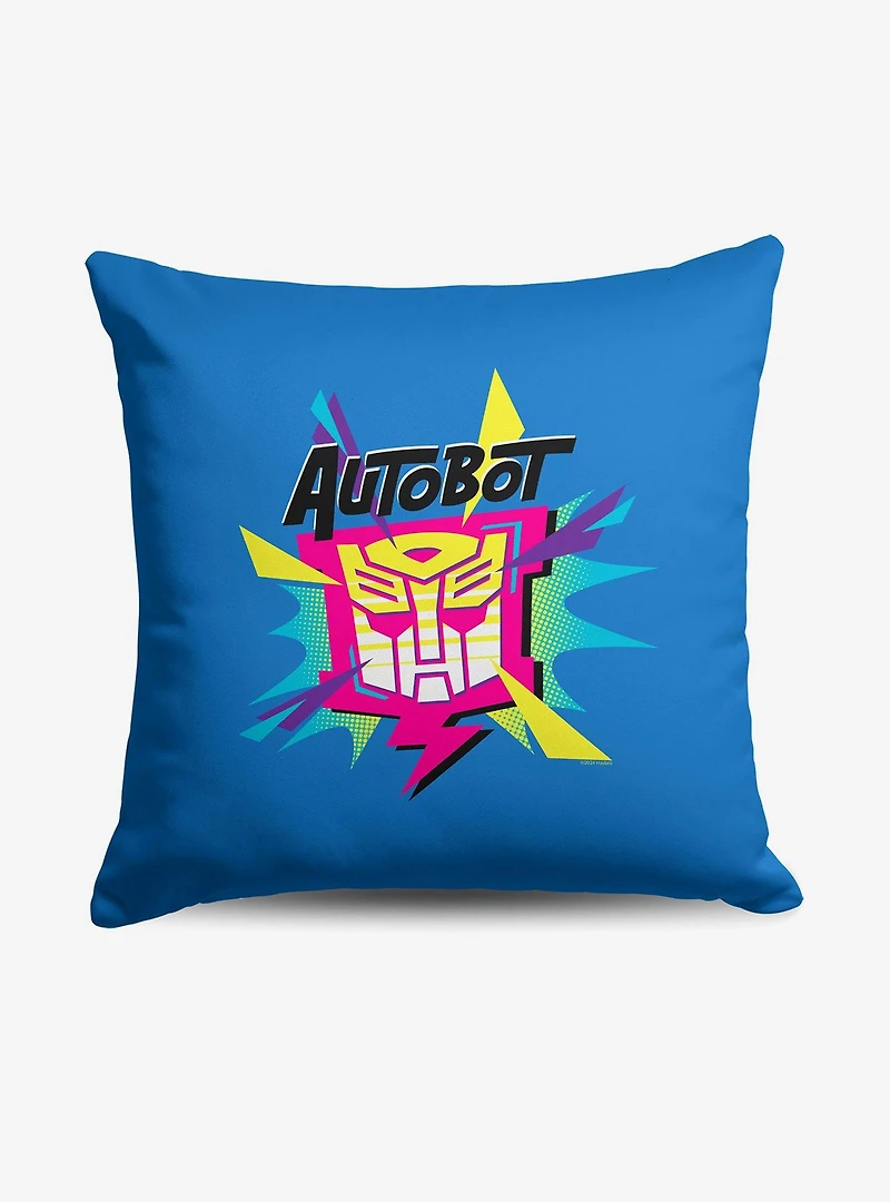 Transformers Neon Autobot Throw Pillow
