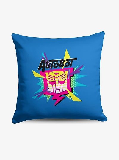 Transformers Neon Autobot Throw Pillow