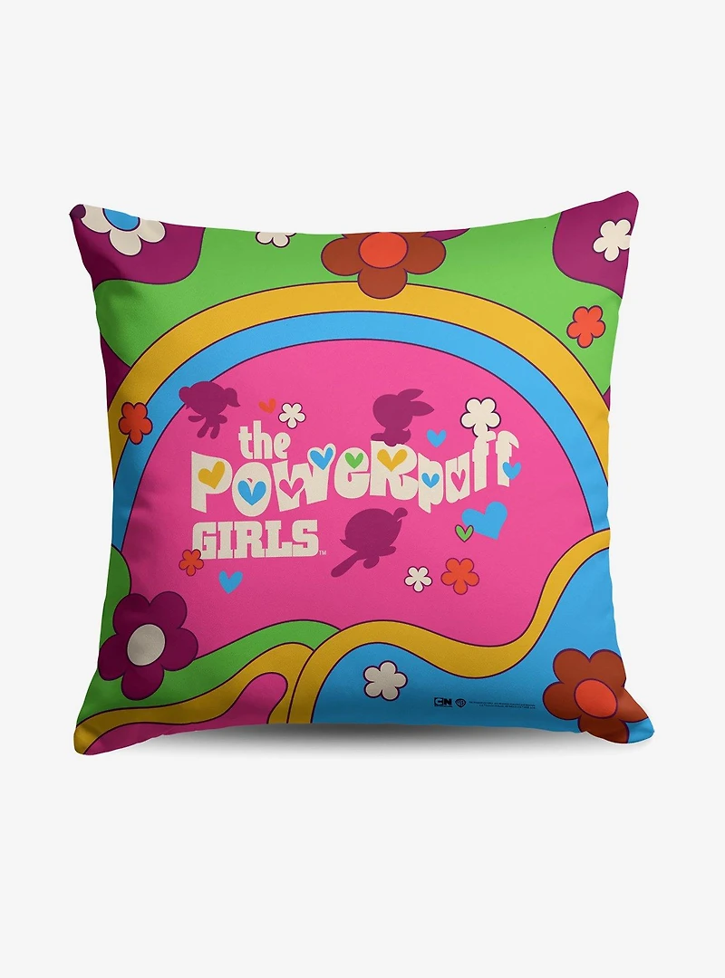 Powerpuff Girls Funky Flowers Throw Pillow