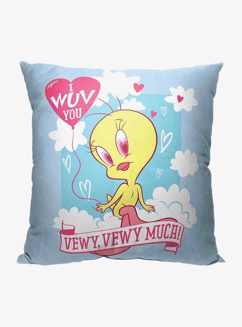 Looney Tunes Wuv You Vewy Much Throw Pillow