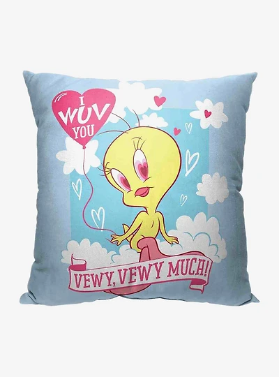Looney Tunes Wuv You Vewy Much Throw Pillow