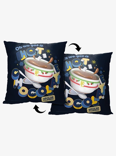 Polar Express Hot Chocolate Throw Pillow