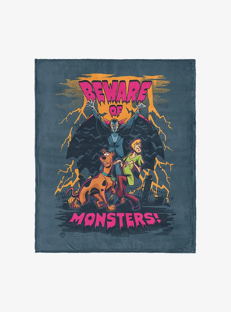 Scooby Doo Beware Of Monsters Silk Touch Throw Blanket