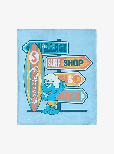 Smurfs Surf Shop Silk Touch Throw Blanket