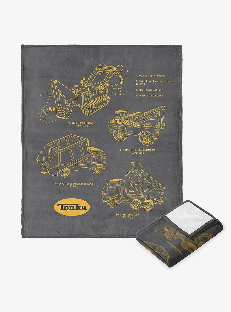 Tonka Truck Sketches Silk Touch Throw Blanket