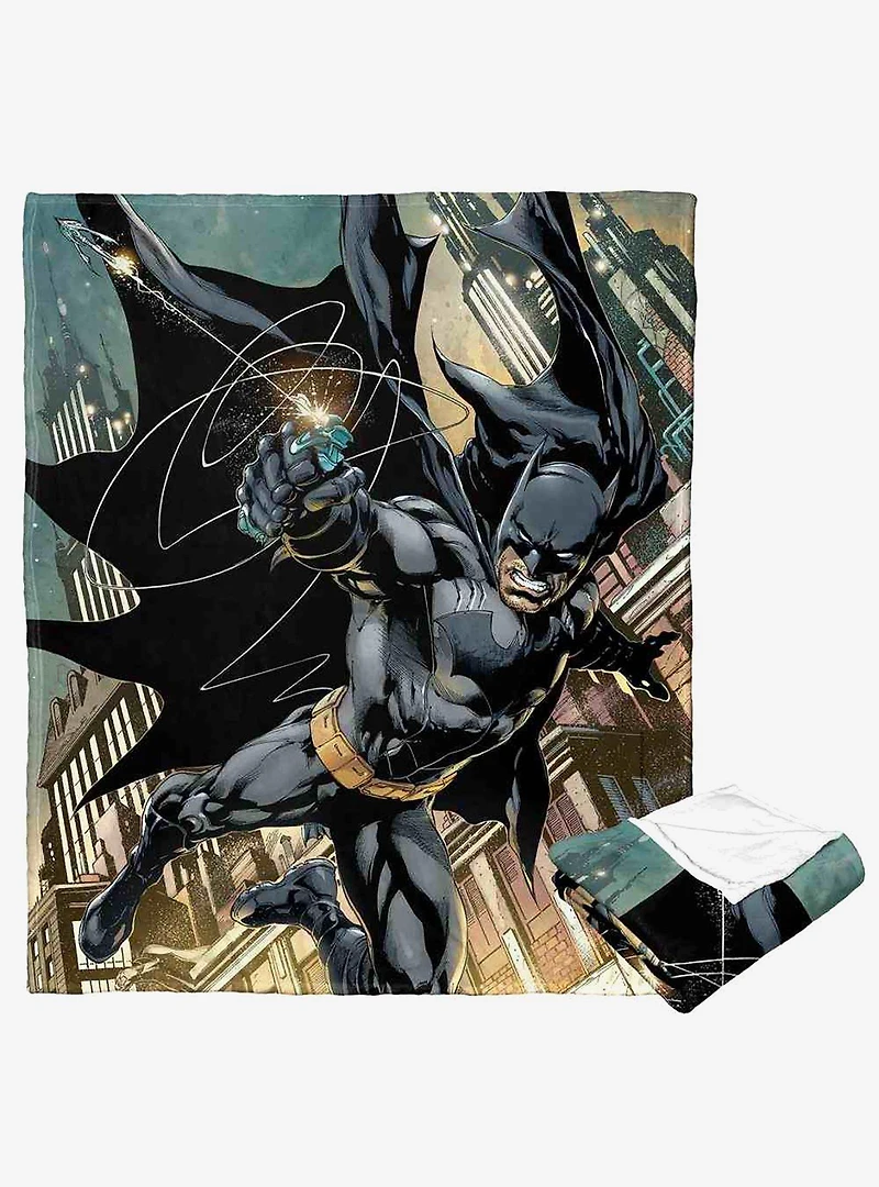 DC Comics Batman Swinging In Silk Touch Throw Blanket