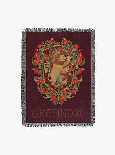 Harry Potter Floral Gryffindor Tapestry Throw Blanket
