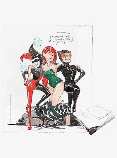 DC Comics Batman Hooray For Teamwork Silk Touch Throw Blanket