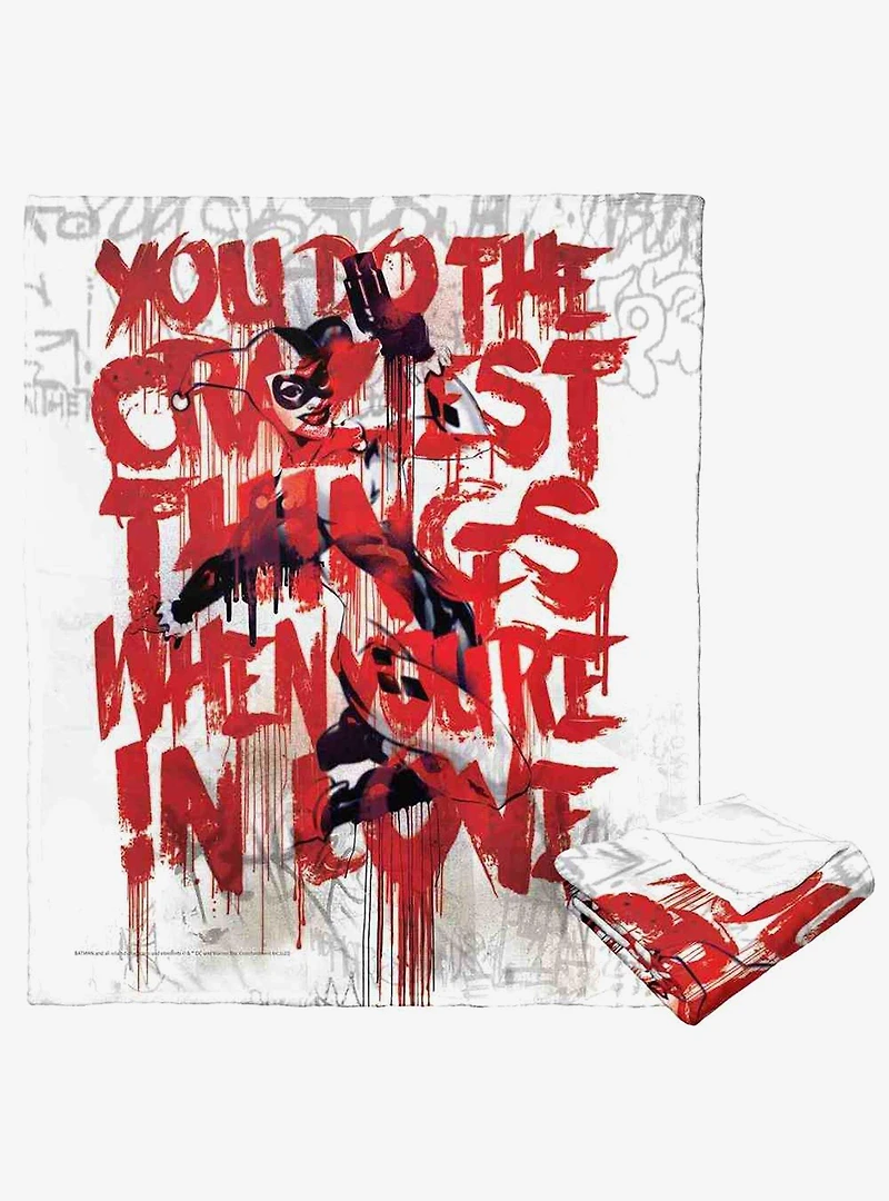 DC Comics Batman Craziest Things For Love Silk Touch Throw Blanket