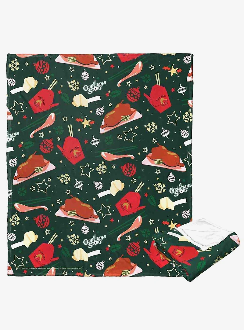 A Christmas Story Duck Dinner Silk Touch Throw Blanket