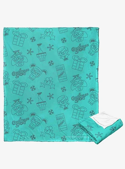 A Christmas Story Blue Christmas Silk Touch Throw Blanket