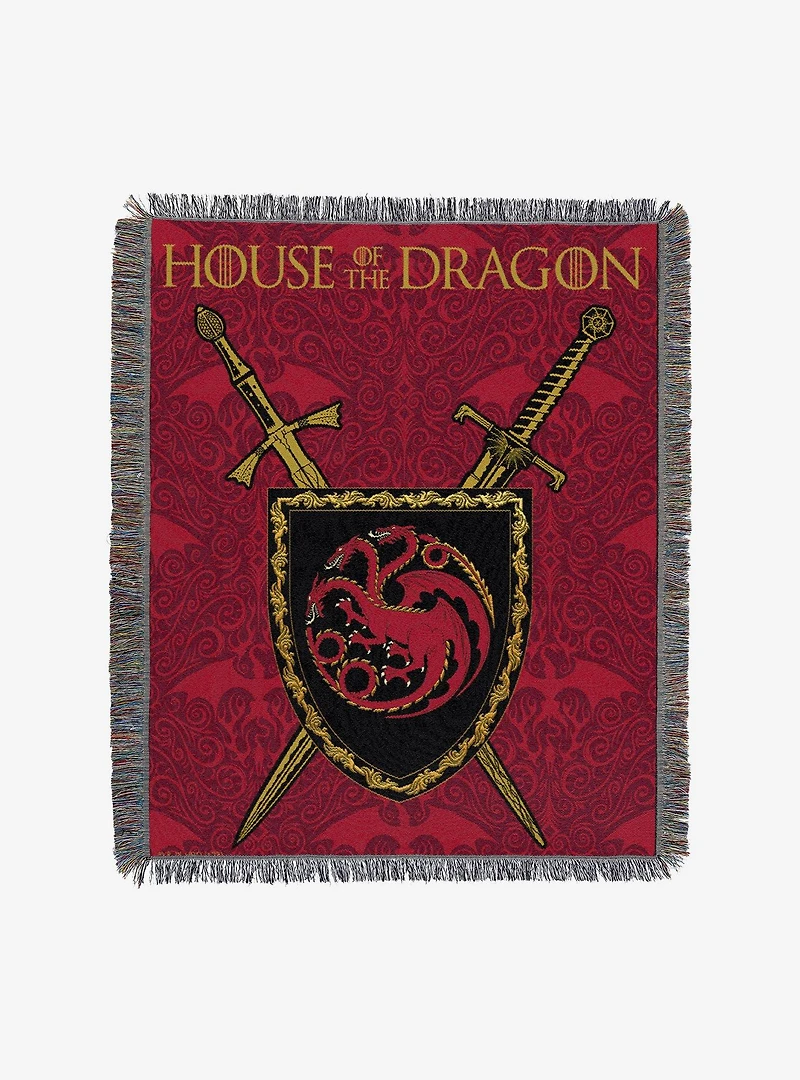 House of the Dragon Remember Blood Woven Tapestry Throw Blanket