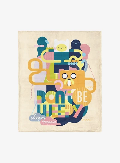 Adventure Time Sleepy Puppies Silk Touch Throw Blanket