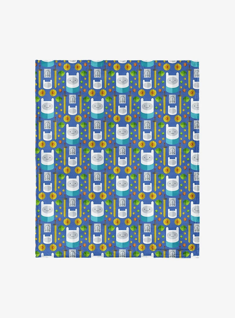 Adventure Time Finn Repeat Silk Touch Throw Blanket