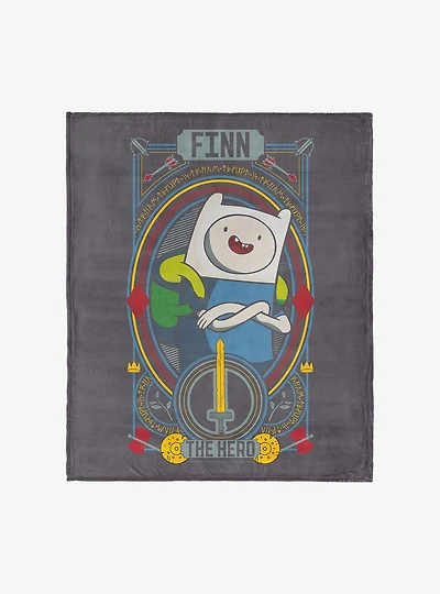 Adventure Time Finn The Hero Silk Touch Throw Blanket