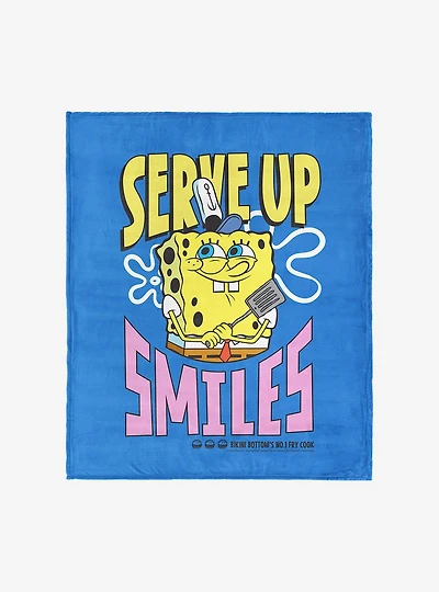 SpongeBob SquarePants Serving Up Smiles Silk Touch Throw Blanket
