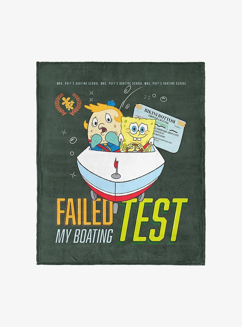SpongeBob SquarePants Failed Boating Test Silk Touch Throw Blanket