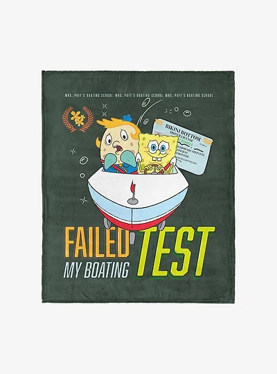 SpongeBob SquarePants Failed Boating Test Silk Touch Throw Blanket