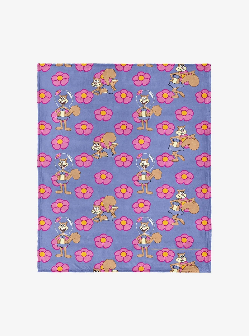 SpongeBob SquarePants Sandy Pattern Silk Touch Throw Blanket