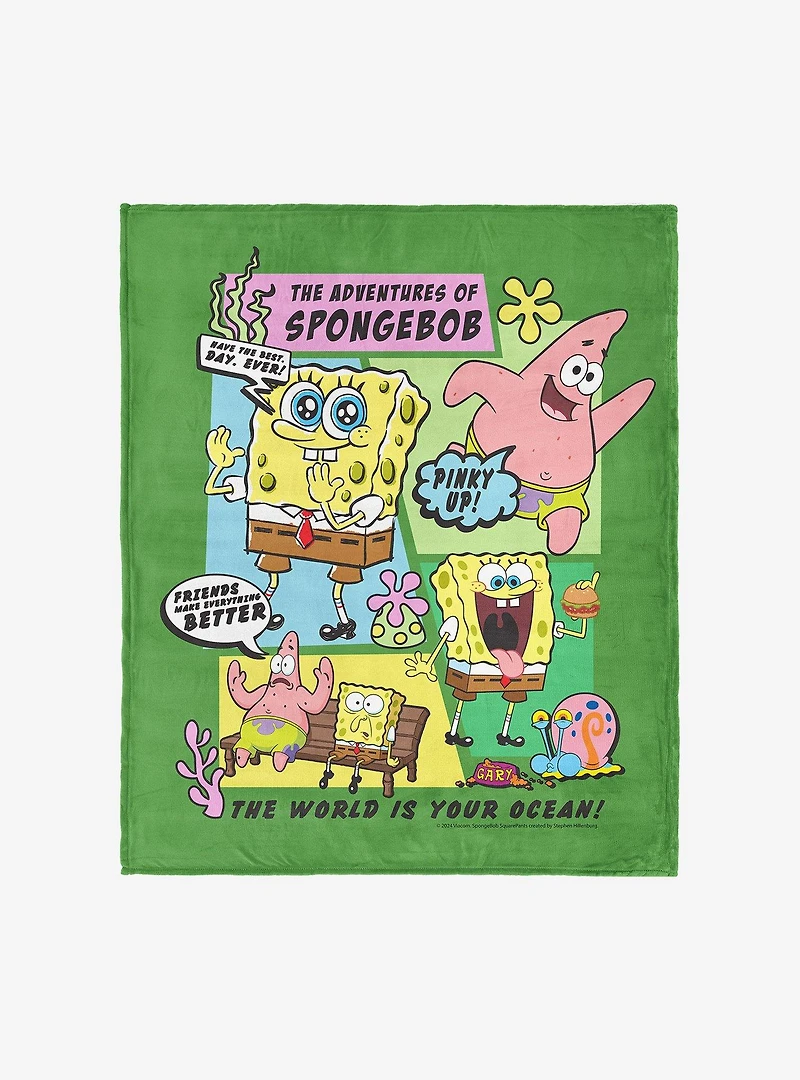 SpongeBob SquarePants Adventures Of Sb Silk Touch Throw Blanket
