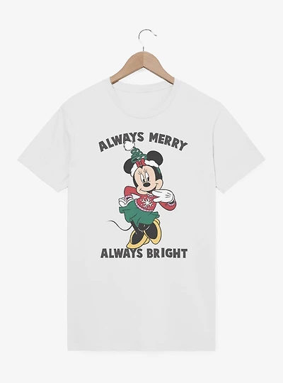 Disney Minnie Mouse Always Merry Bright  T-Shirt