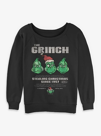Dr. Seuss How The Grinch Stole Christmas Stealing Womens Slouchy Sweatshirt
