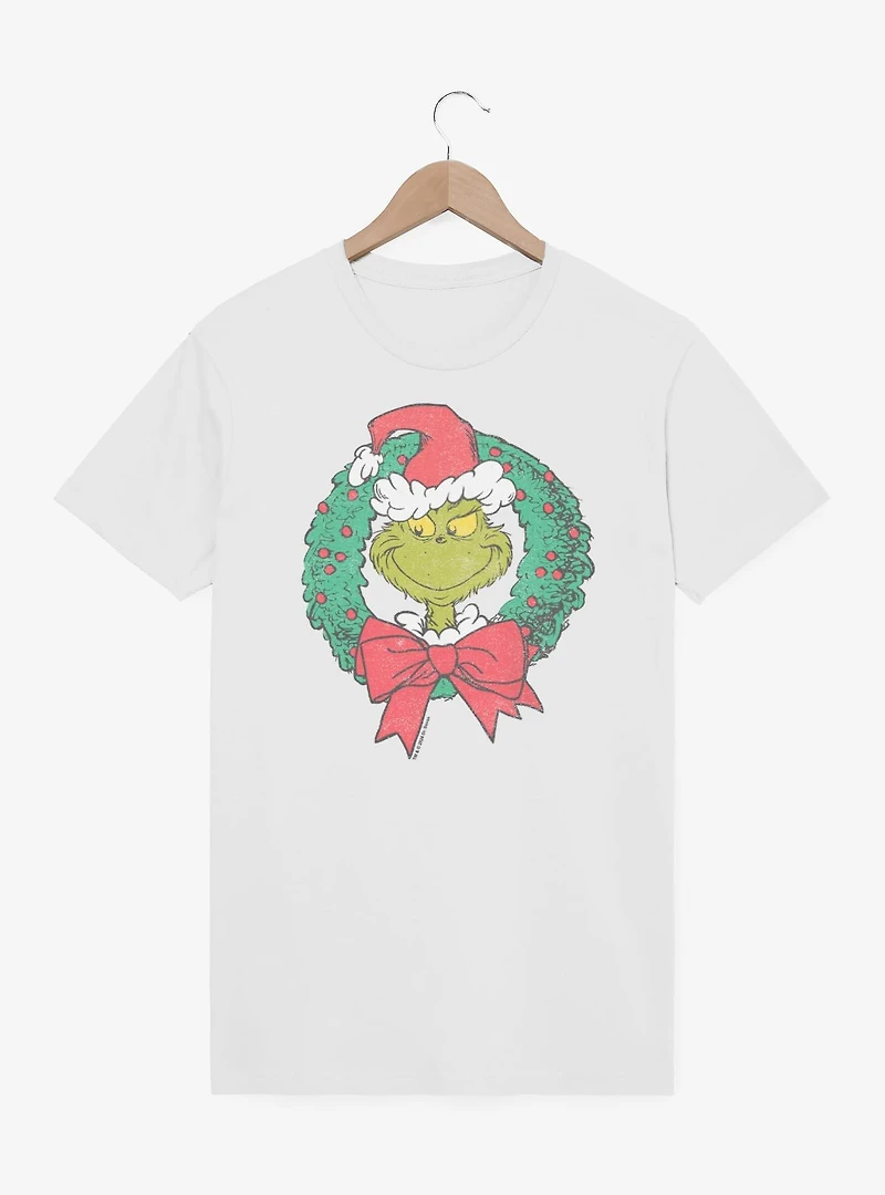 Dr. Seuss How The Grinch Stole Christmas Wreath T-Shirt