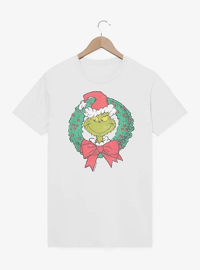 Dr. Seuss How The Grinch Stole Christmas Wreath T-Shirt