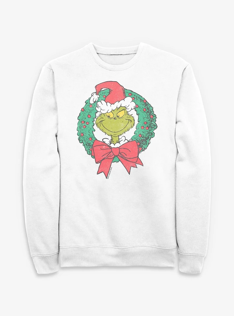 Dr. Seuss How The Grinch Stole Christmas Wreath Sweatshirt